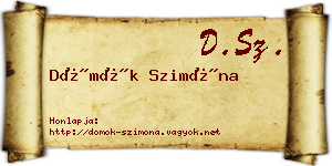 Dömök Szimóna névjegykártya